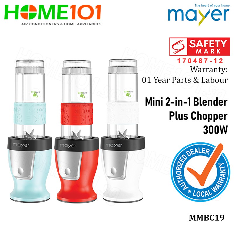 Mayer Mini 2in1 Blender Plus Chopper 300W MMBC19 Shopee Singapore