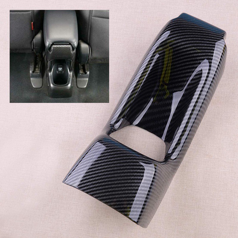 Carbon Fiber Style Rear Seat Armrest Box Anti Kick Cover Trim Fit for
