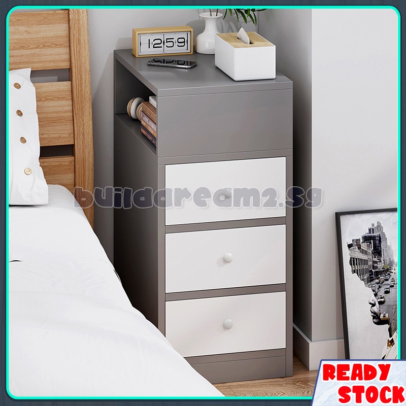Bedside Table with Drawer Wood Bedside Narrow Bedside Table