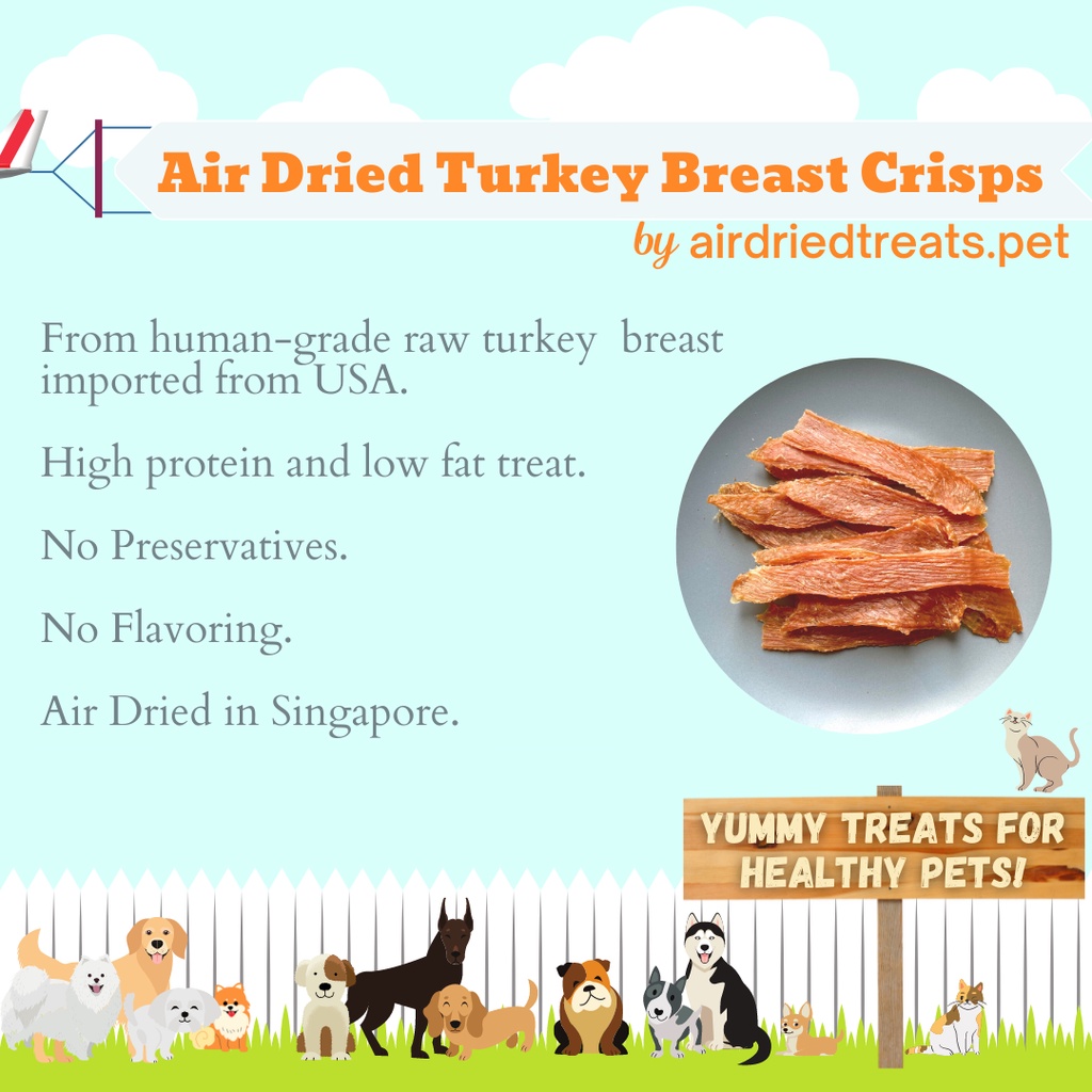 Air Dried Turkey Breasts Bites or Crisps for Dogs Shopee Singapore