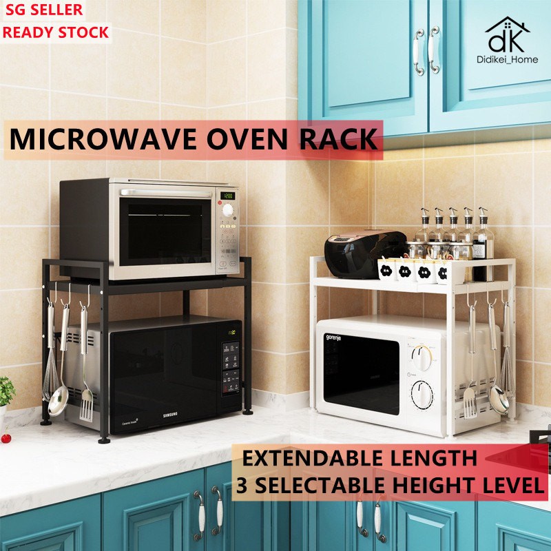 🔥Ready Stock🔥Adjustable Microwave Oven Rack Oven Rack Kitchen Rack Adjustable Length and