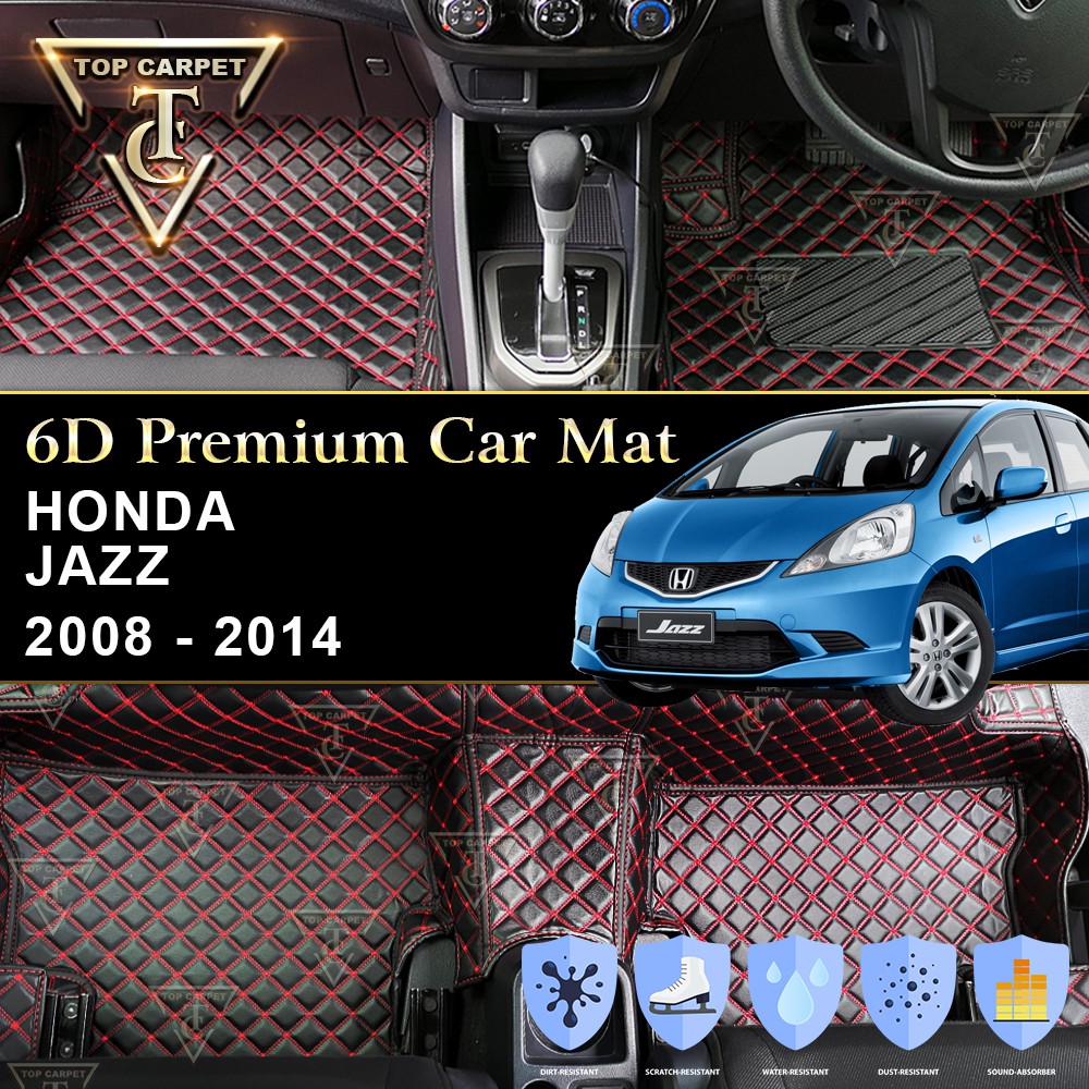 HONDA JAZZ GE ( 2008 2014 ) VIP 6D CAR CARPET PU LEATHER CAR MAT