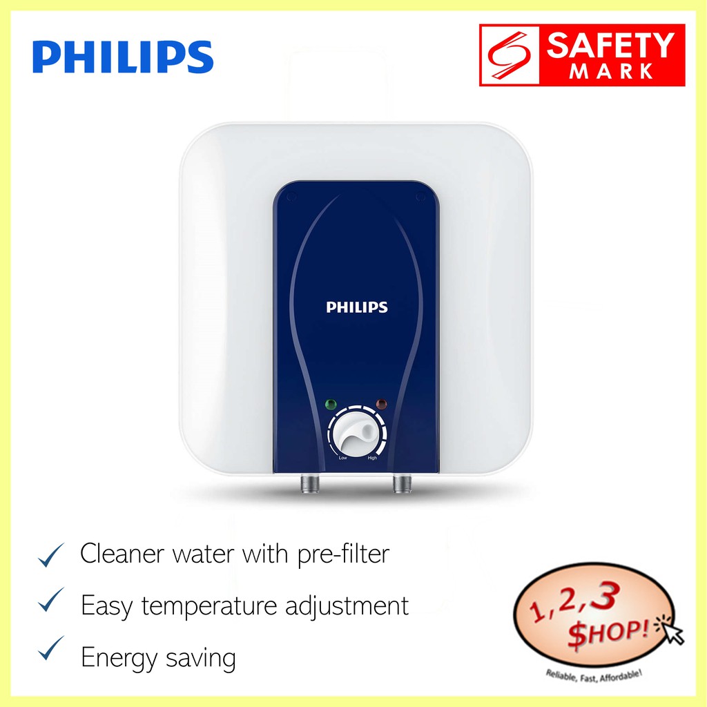 PHILIPS AWH1121B Compact Electric Water Heater 15 L (Blue) Shopee