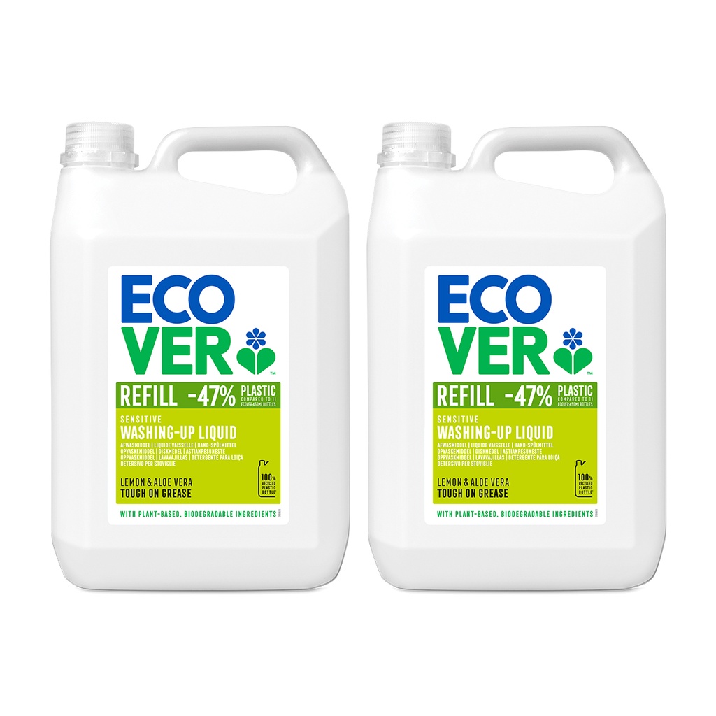 [Bundle of 2] Ecover Washingup Liquid Refill Lemon & Aloe Vera 5L