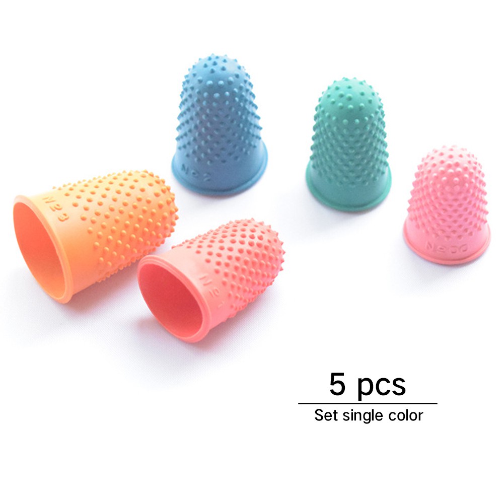 👑Durable 5Pcs Rubber Finger Tips Cones Thimbles Protector Counting Sewing Tool Shopee Singapore