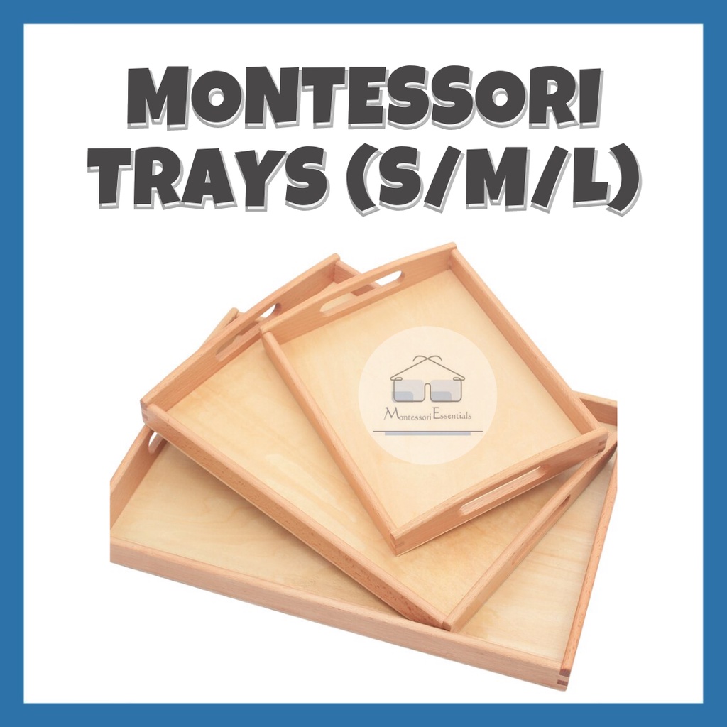 Montessori Tray with Protruding Handles (S/M/L) Shopee Singapore