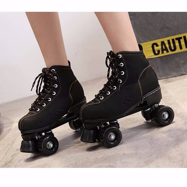 kasut roda Four roller skates men and women figure roller skates flash