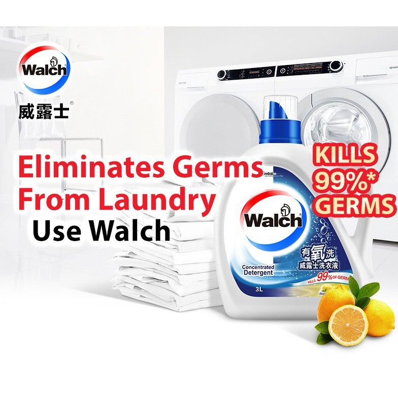 Walch Antibacterial Concentrated Laundry Detergent 3L x 4 Bottles