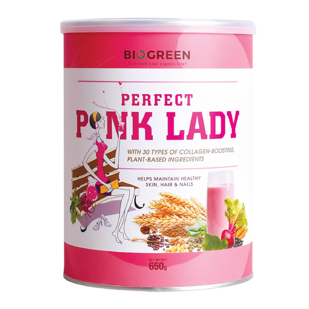 Biogreen Perfect Pink Lady Collagen Oatmilk 650g Shopee
