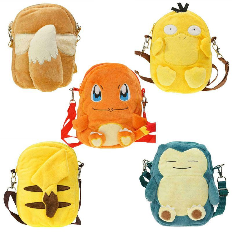 Pokemon Plush Backpack Pikachu Charmander Eevee Psyduck / Children's