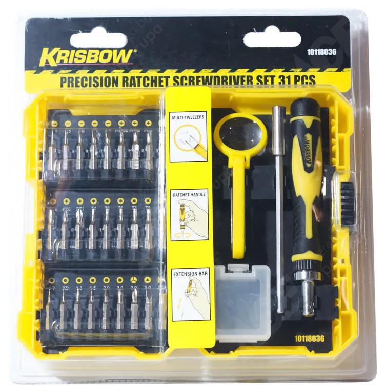 Krisbow SCREWDRIVER Set 31 Pcs / RATCHET SCREWDRIVER Home Tools