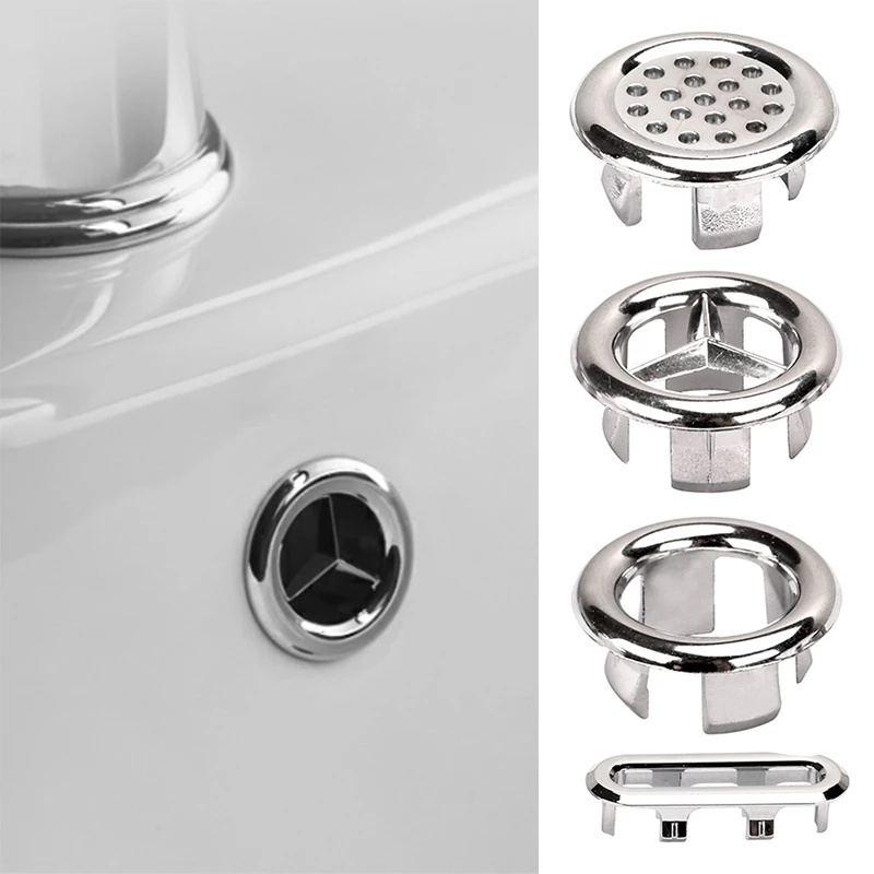 Multi Styles Basin Overflow Cover Spare Cover Plastic Silver Plated