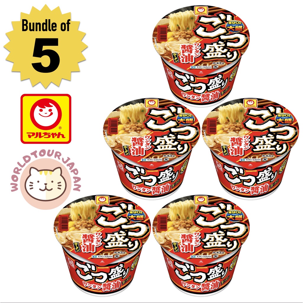 [ INSTANT RAMEN NOODLES ] Maruchan Gotsumori wantan syoyu ramen x 5