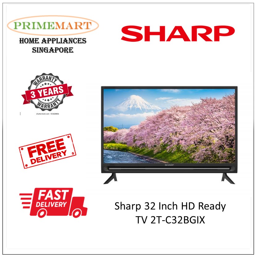 Sharp 32 Inch HD Ready TV 2TC32BGIX + 3 YEARS WARRANTY Shopee Singapore