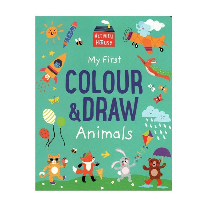 My First Colour & Draw Animals Colouring Book With Fun Activities (128