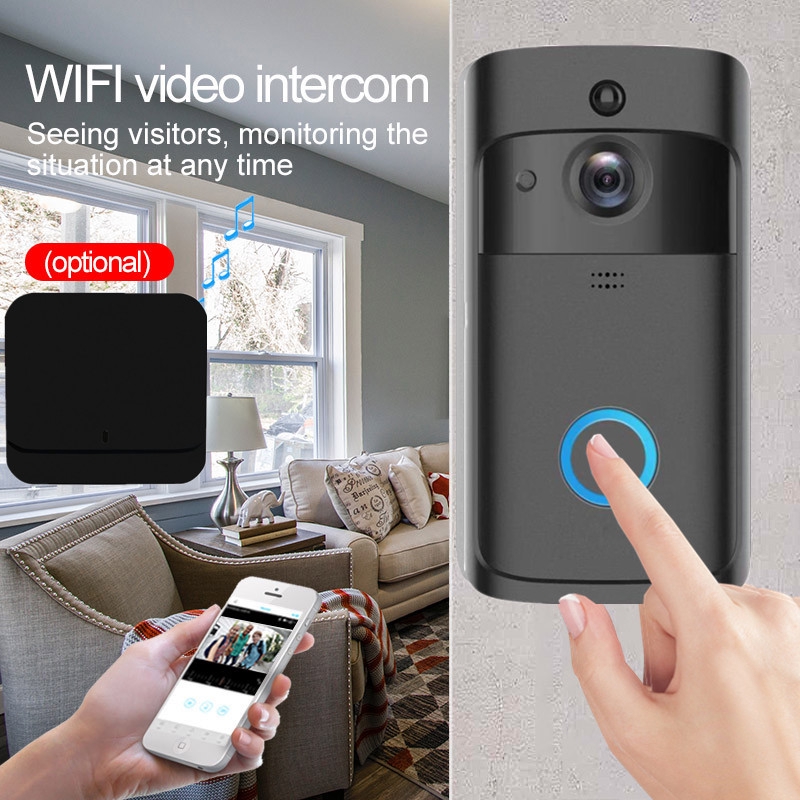 EKEN V5 WiFi Video Doorbell Camera Visual With Chime Night