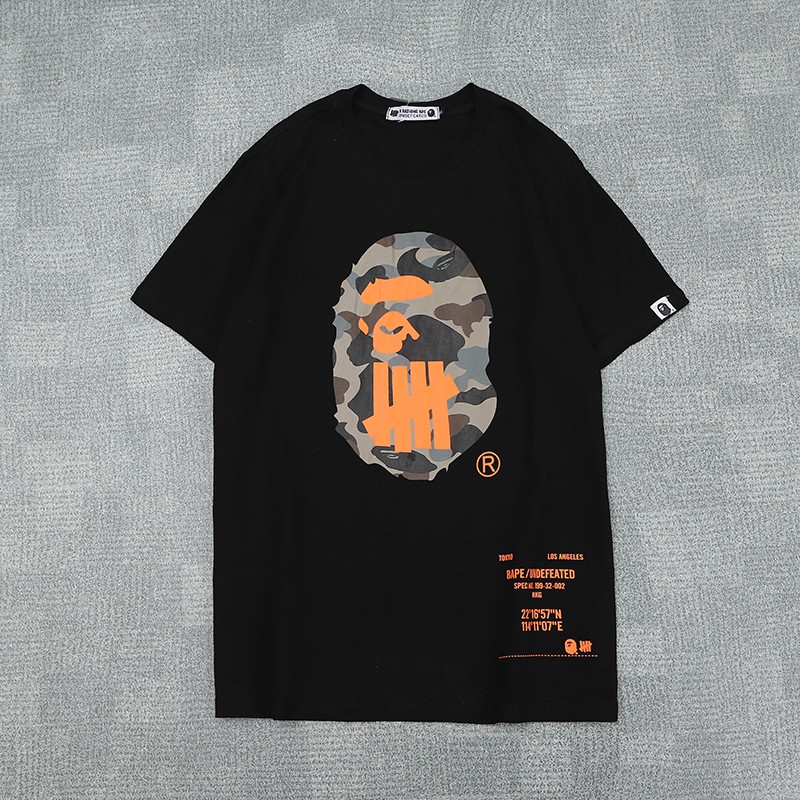 Bape&undefeated camouflage print cotton short sleeve tshirt Shopee