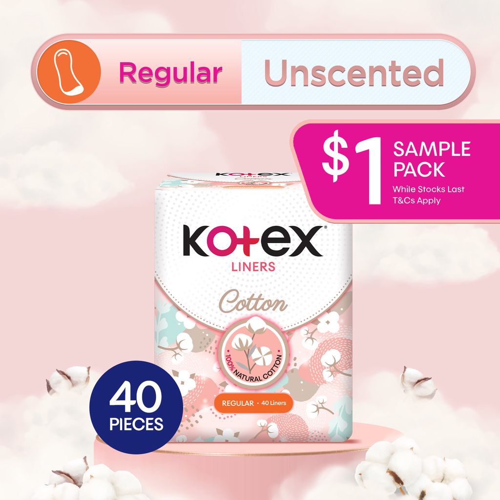 Kotex 100 Cotton Liners Sample 40 pcs Shopee Singapore