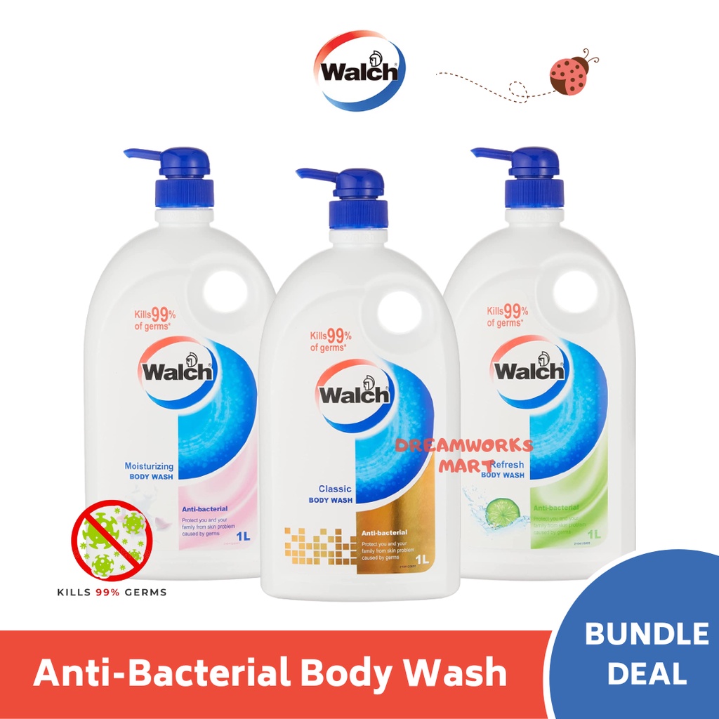 Walch Antibacterial Body Wash (1L) Classic / Moisturizing / Refresh