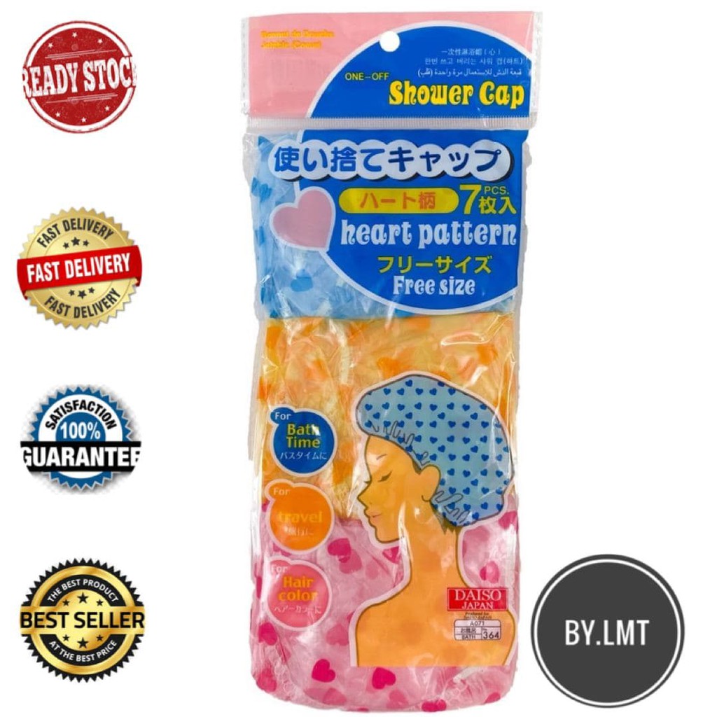 DAISO Shower Cap ( Heart Pattern) Shopee Singapore