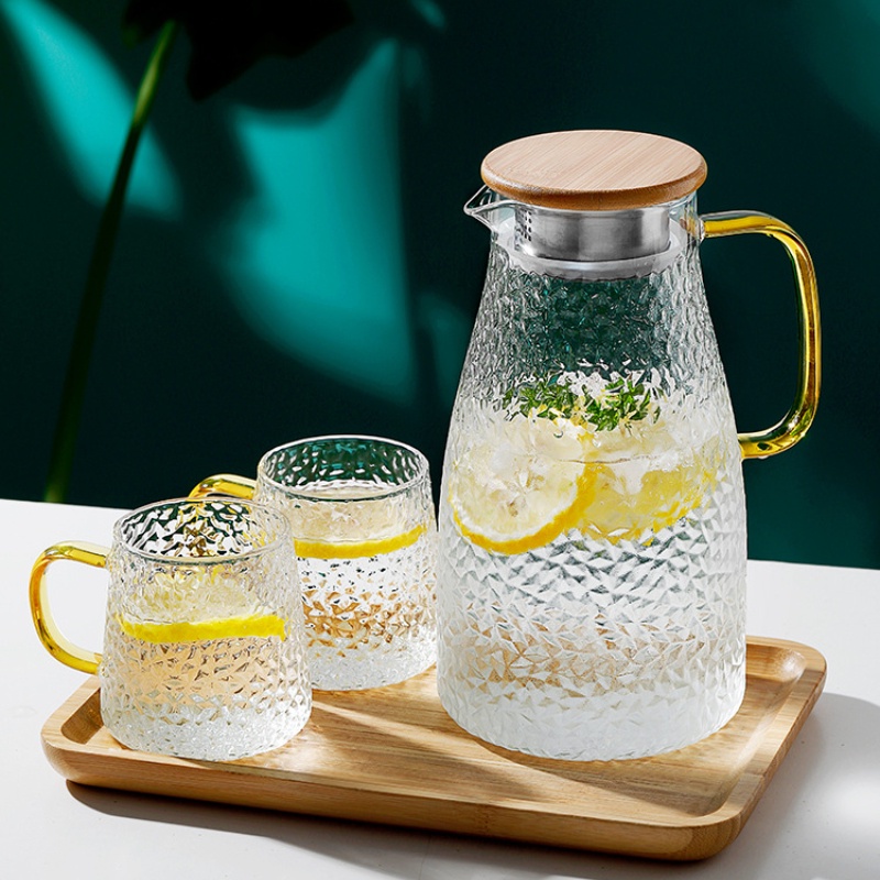 Glass Cold Kettle 2 Liter LargeCapacity Water Pots for Coffee Juice