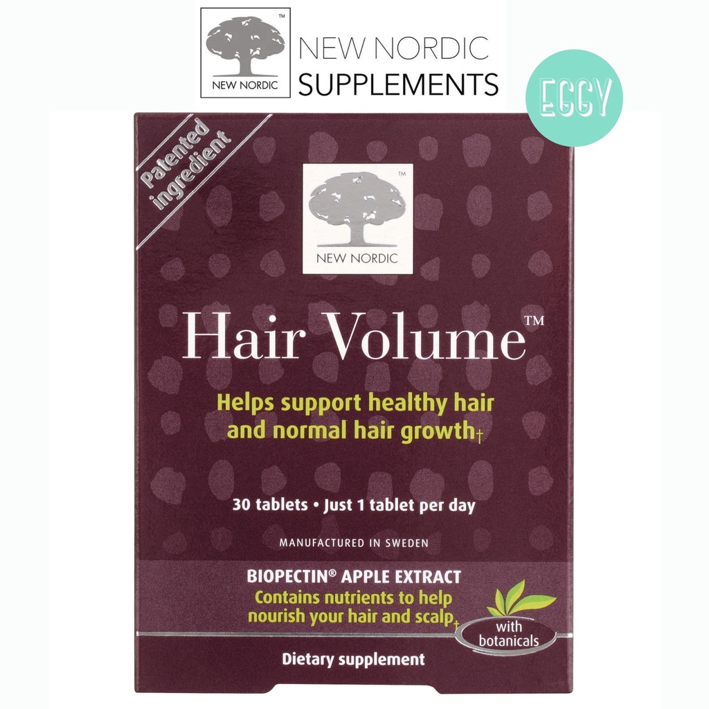 New Nordic Hair Volume Tablets, Biopectin Apple Extract for Hair Growth