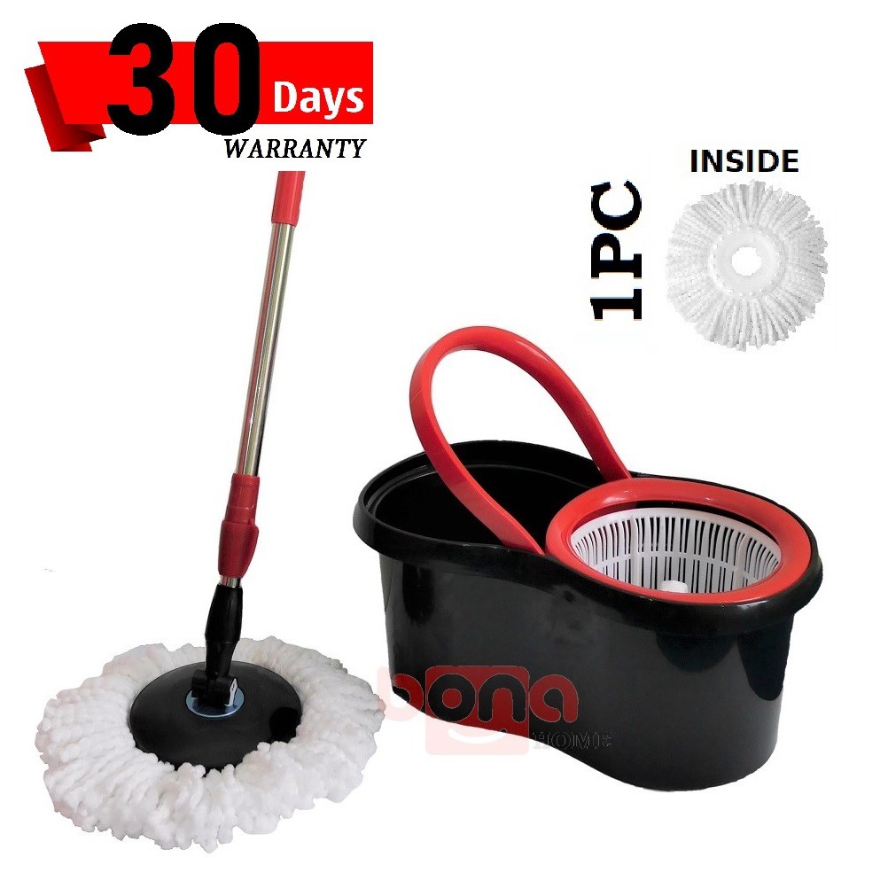 Easy Spin Mop Spinner Microfiber Mop Cloth Floor Mop Lantai 5L Mop Pail
