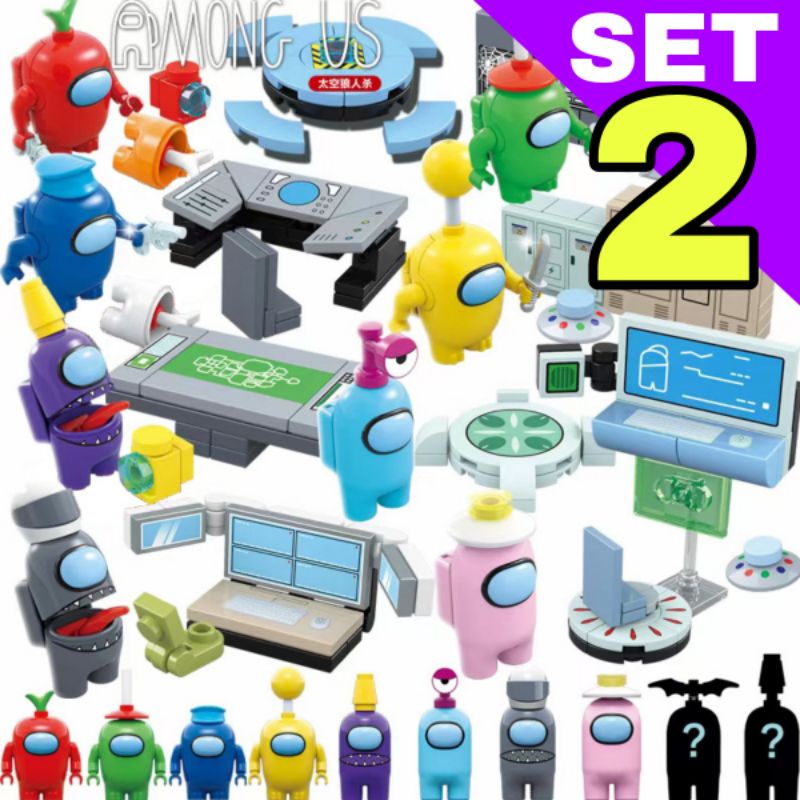 Among us lego mini set crewmate imposter brick figurine Shopee Singapore
