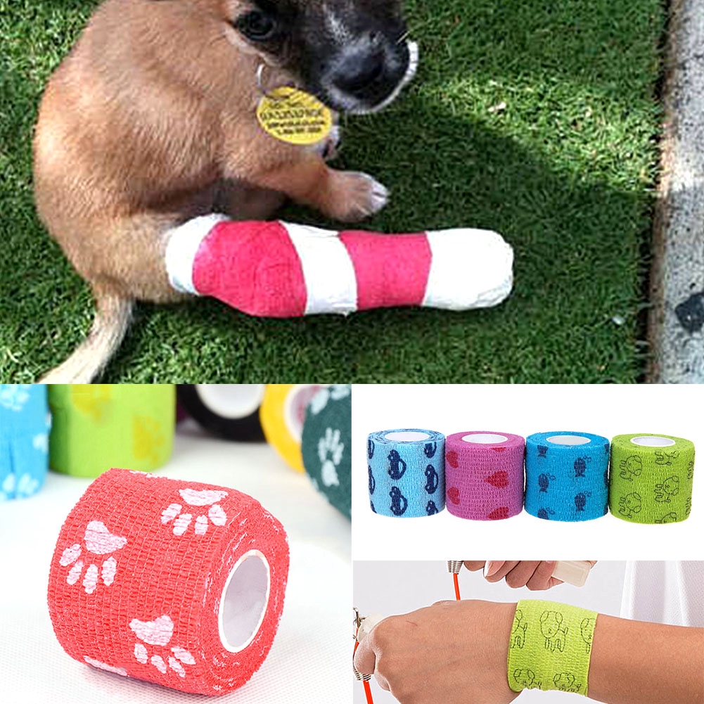 5M Dog Cat Horse Pet Wound Vet Wrap Cohesive Nonwoven Self Adherent