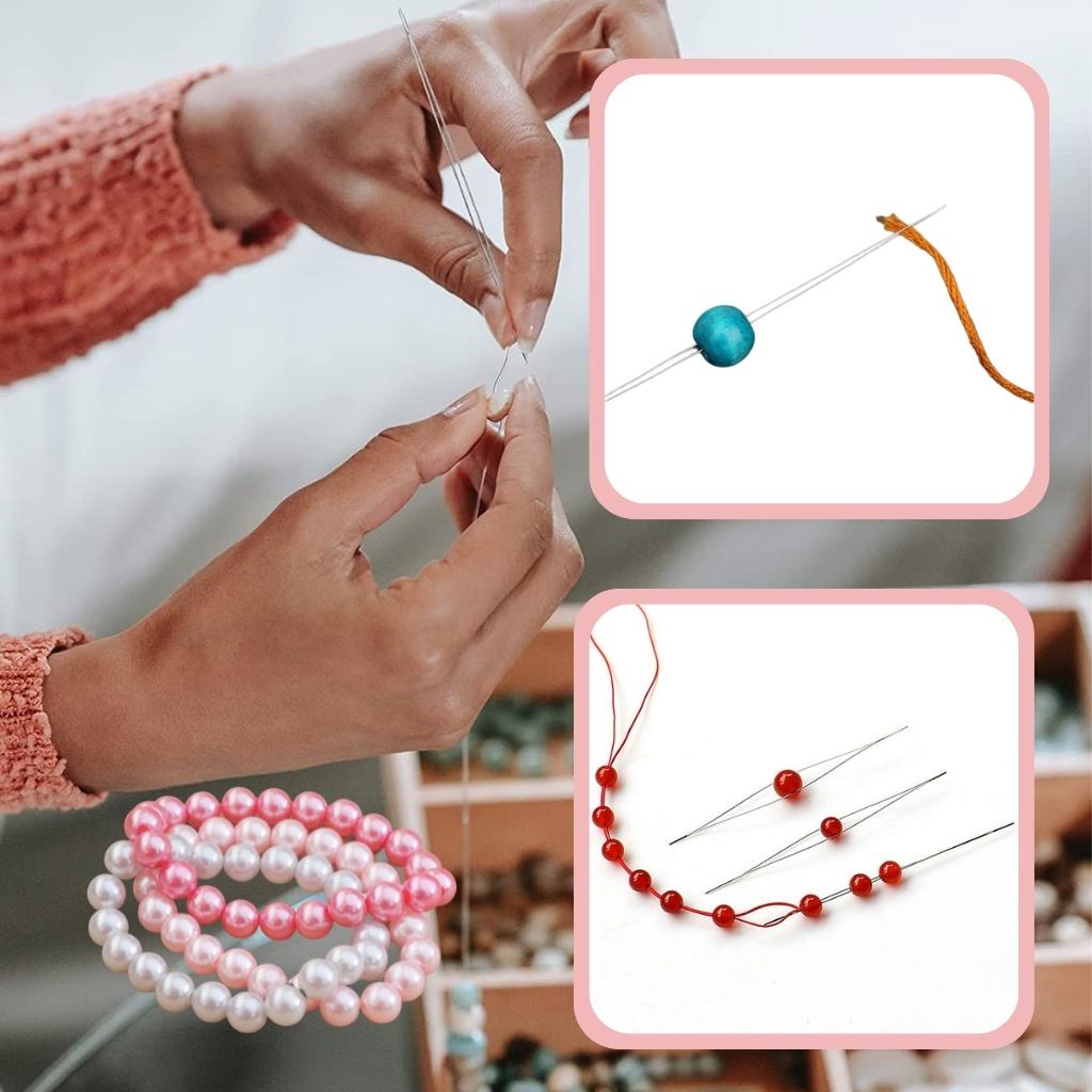 Bead Stringing Kit 5PCS, Collapsible Needle Spinners Bead Weaving