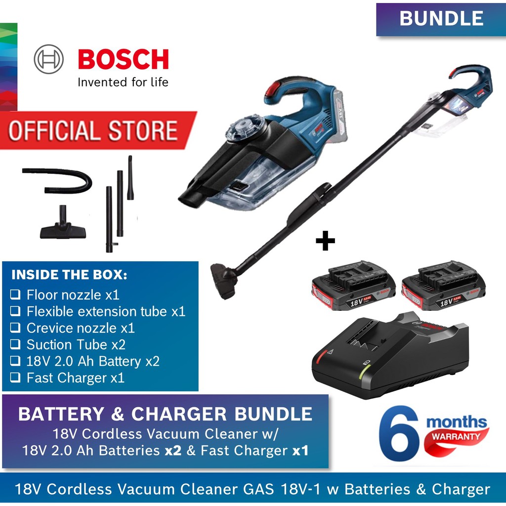 Bosch Official Store Bosch 18V Cordless Vacuum Cleaner GAS 18V1L 1 Year Local Warranty