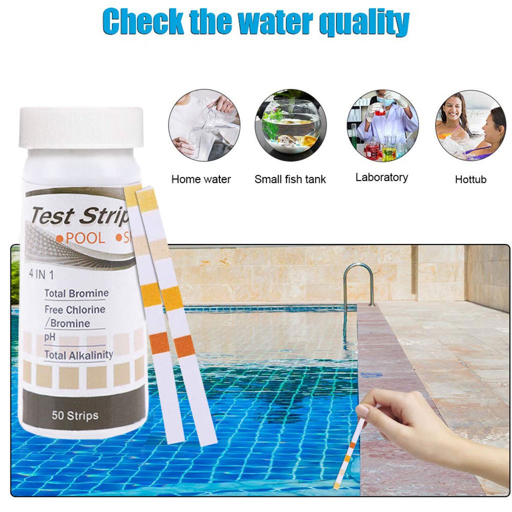 Pool Water Test Strip 4 In 1 Pool SPA Chlorine PH Bromine Total
