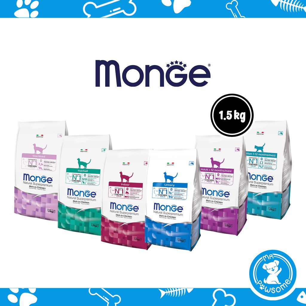 Monge Natural Superpremium Cat Dry Food 1.5kg Shopee Singapore