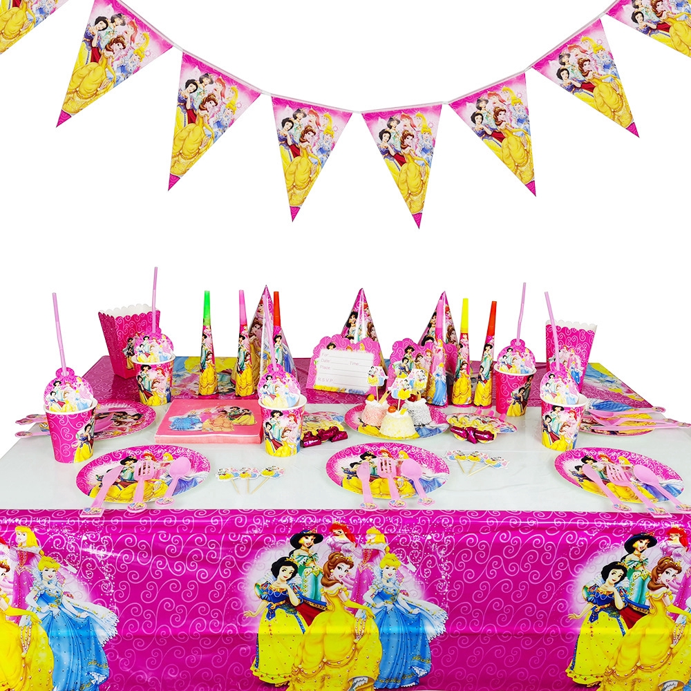 Snow White Princess Design Theme Cartoon Party Set Tableware Birthday