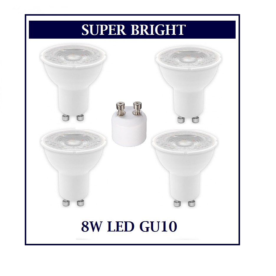 [Bundle of 4] 240V 7W 8W GU10 LED Bulb (3000K 4000K 6500K) Shopee