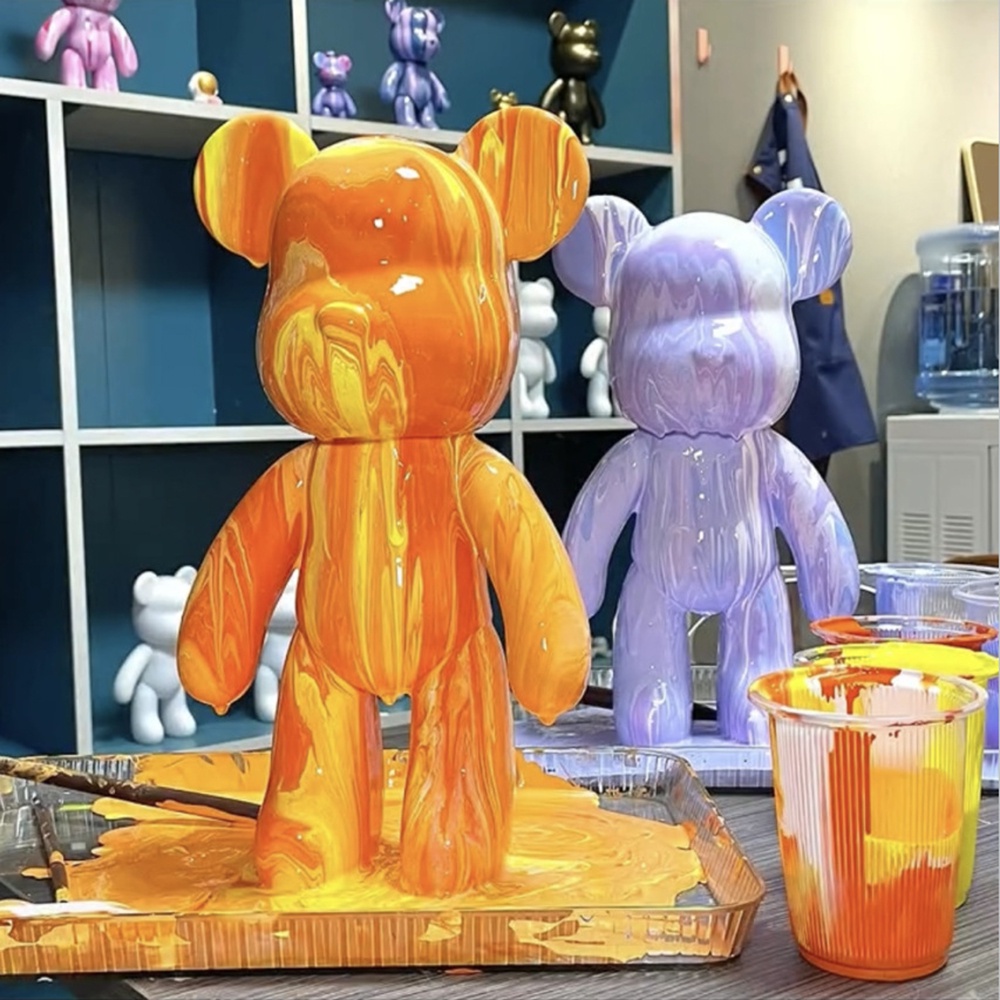 DIY Fluid Painting Bearbrick Model Toy(23cm Bear + Material Pack