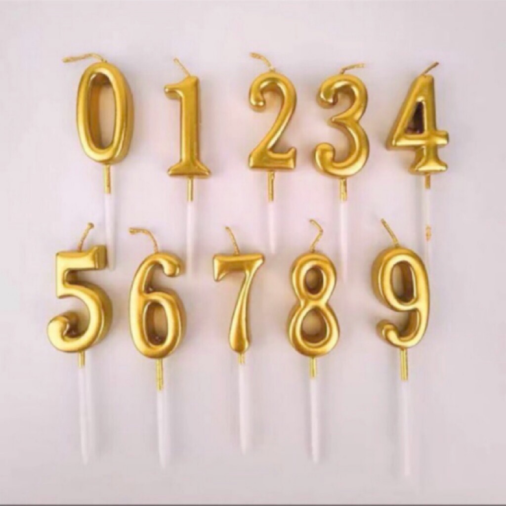 (SG seller ) Birthday Number candles ( Gold ) Shopee Singapore