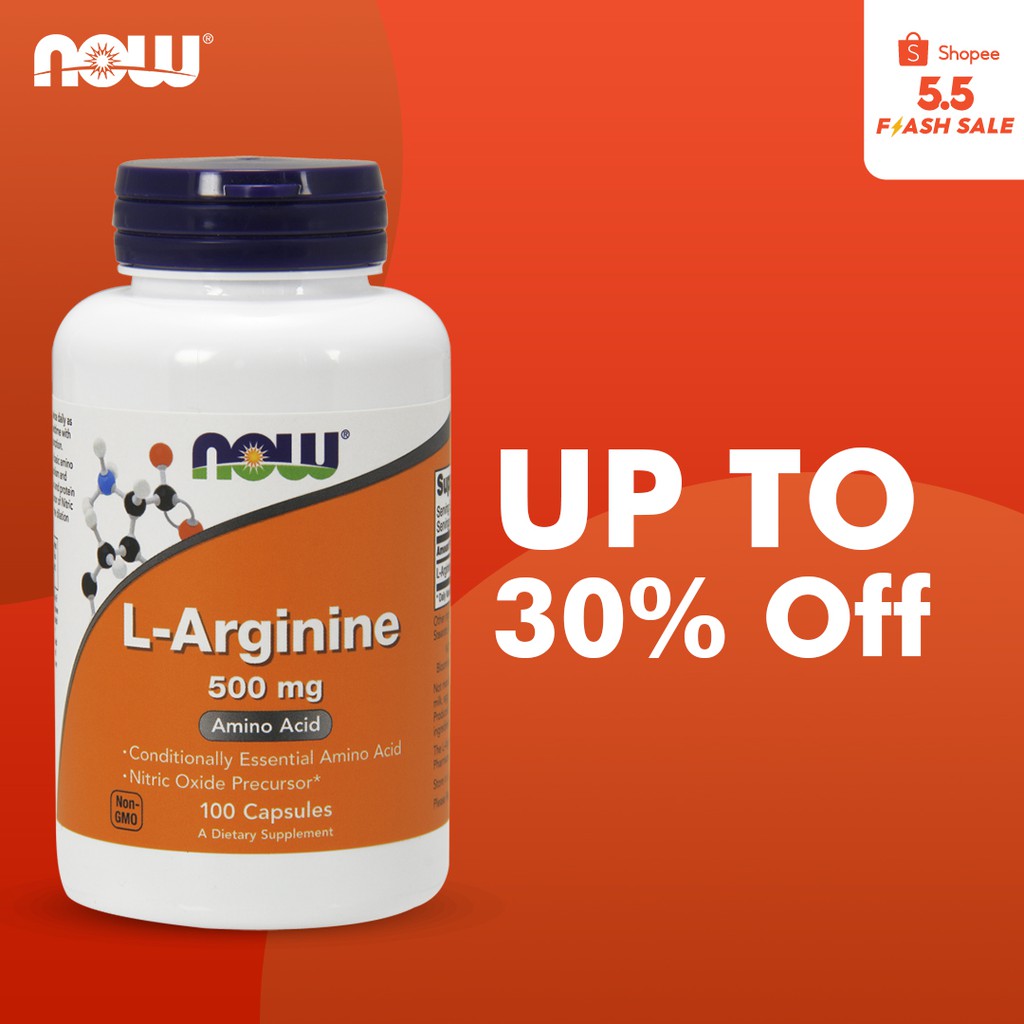 NOW Foods LArginine 500 mg 100 Capsules Shopee Singapore
