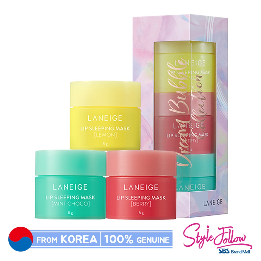 [LANEIGE] Mini Lip Sleeping Mask (8g X 3ea) 2019 Holiday Set Shopee