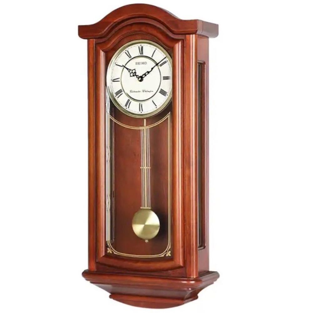 Seiko Wooden Chiming Wall Clock with Pendulum QXH118B Shopee Singapore