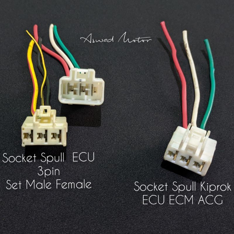Socket Cable 3pin Spull Yamaha Aerox Freego set Male Female / Cable