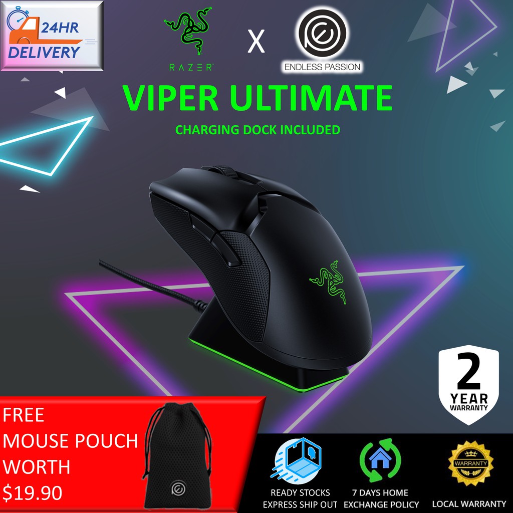 Razer Viper Ultimate Hyperspeed Ambidextrous Wireless Gaming Mouse