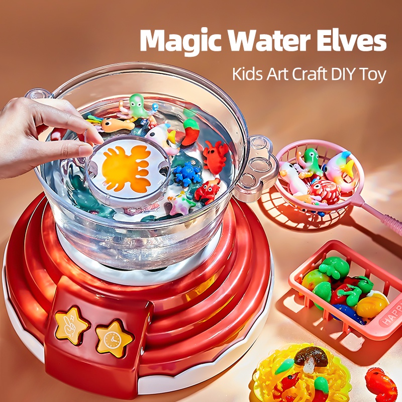 DIY Magic Water Elves Spirit Educational Toys for Kids Art and Craft, Water Elf Hotpot Set Toy