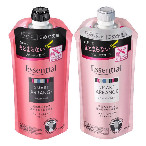 【100 Authentic】Kao Essential Smart Arrange Shampoo Refill 340ml