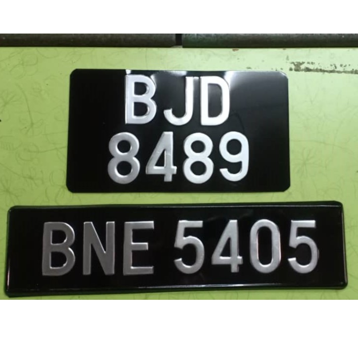 Car Stainless Steel Rear Number Plate / Plate Besi Kereta