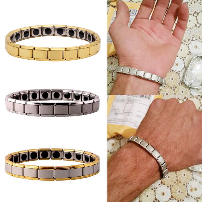 Men Energy Bracelet Titanium Steel Therapy Pain Relief Health