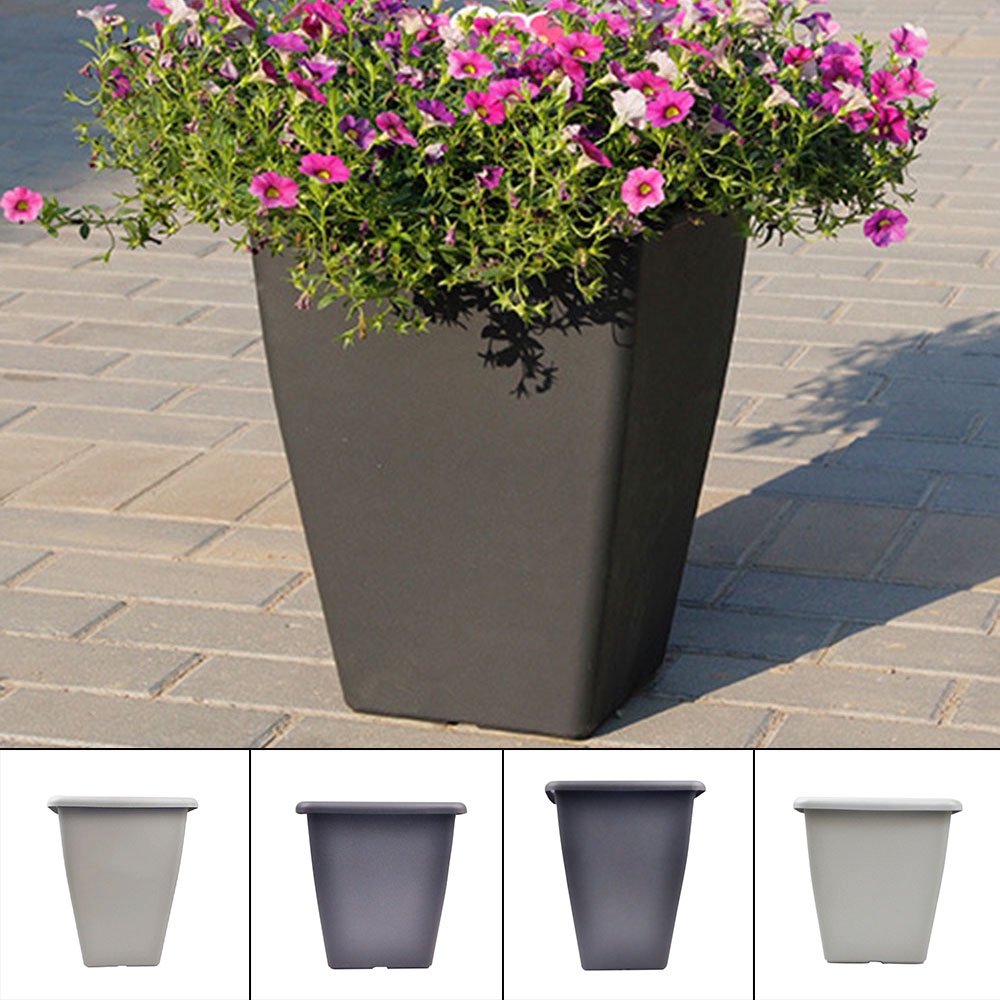 Large Rattan Tall Planter Square Plastic Garden Indoor Flower Pot