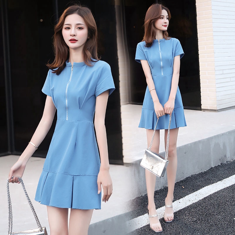 Korean 2021 summer small fresh dress new slim skirt slim waist small