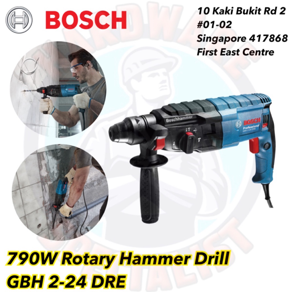 Bosch GBH 224 DRE 790W Rotary Hammer Drill Shopee Singapore