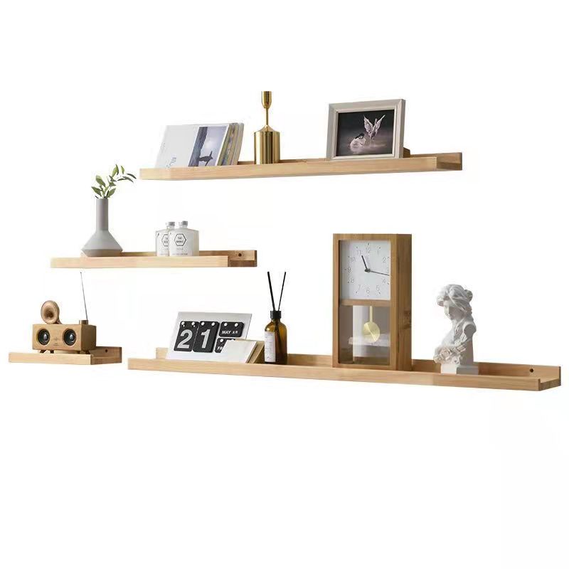 YOULITE Wall Shelf Solid Wood Display Partition NoPunching Living Room